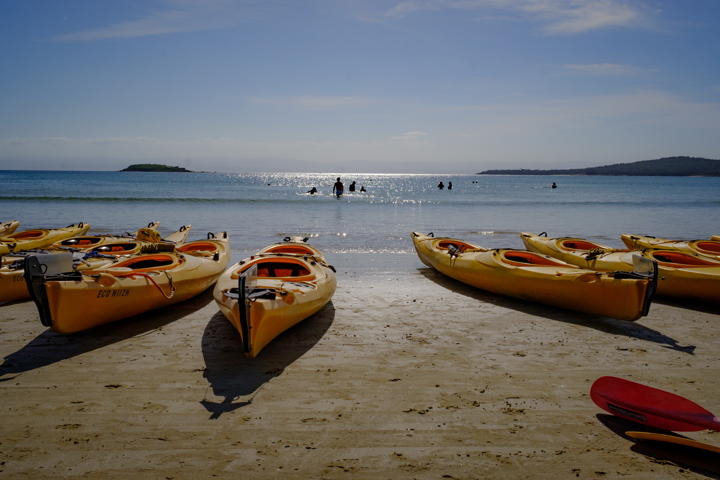 Kayaks at Wineglass Bay
