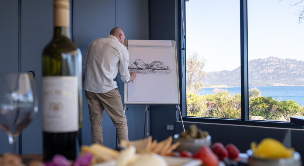 Sketch and Sip experience at Edge of the Bay