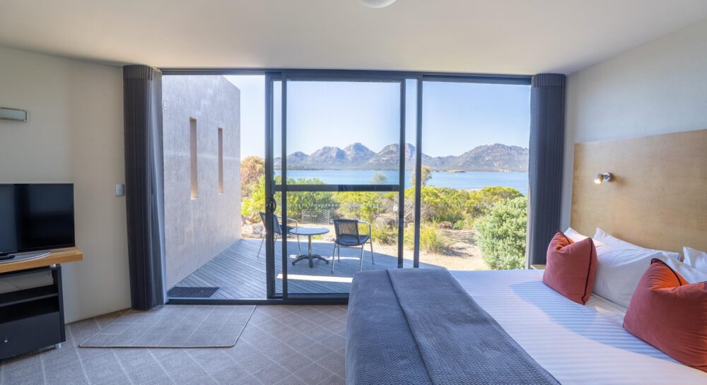 Ocean View Studio bedroom at Edge of the Bay