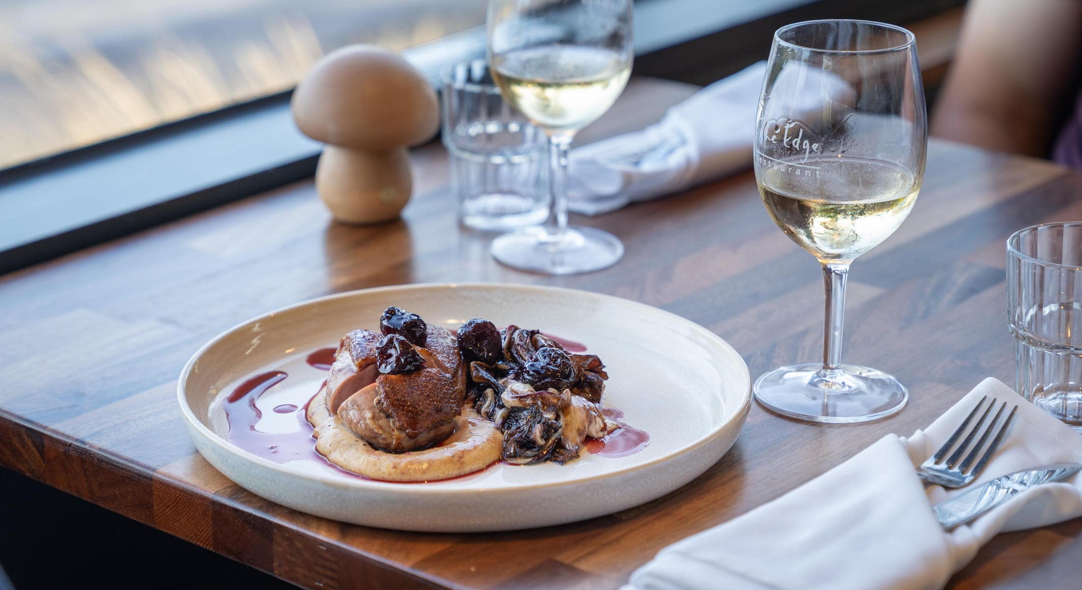 Dinner menu at The Edge Restaurant