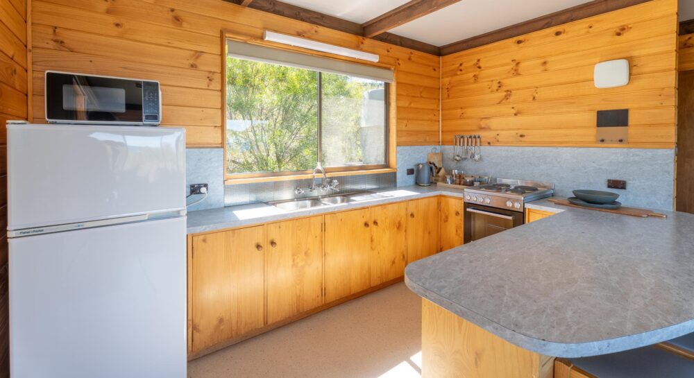 Vintage Chalet kitchen at Edge of the Bay